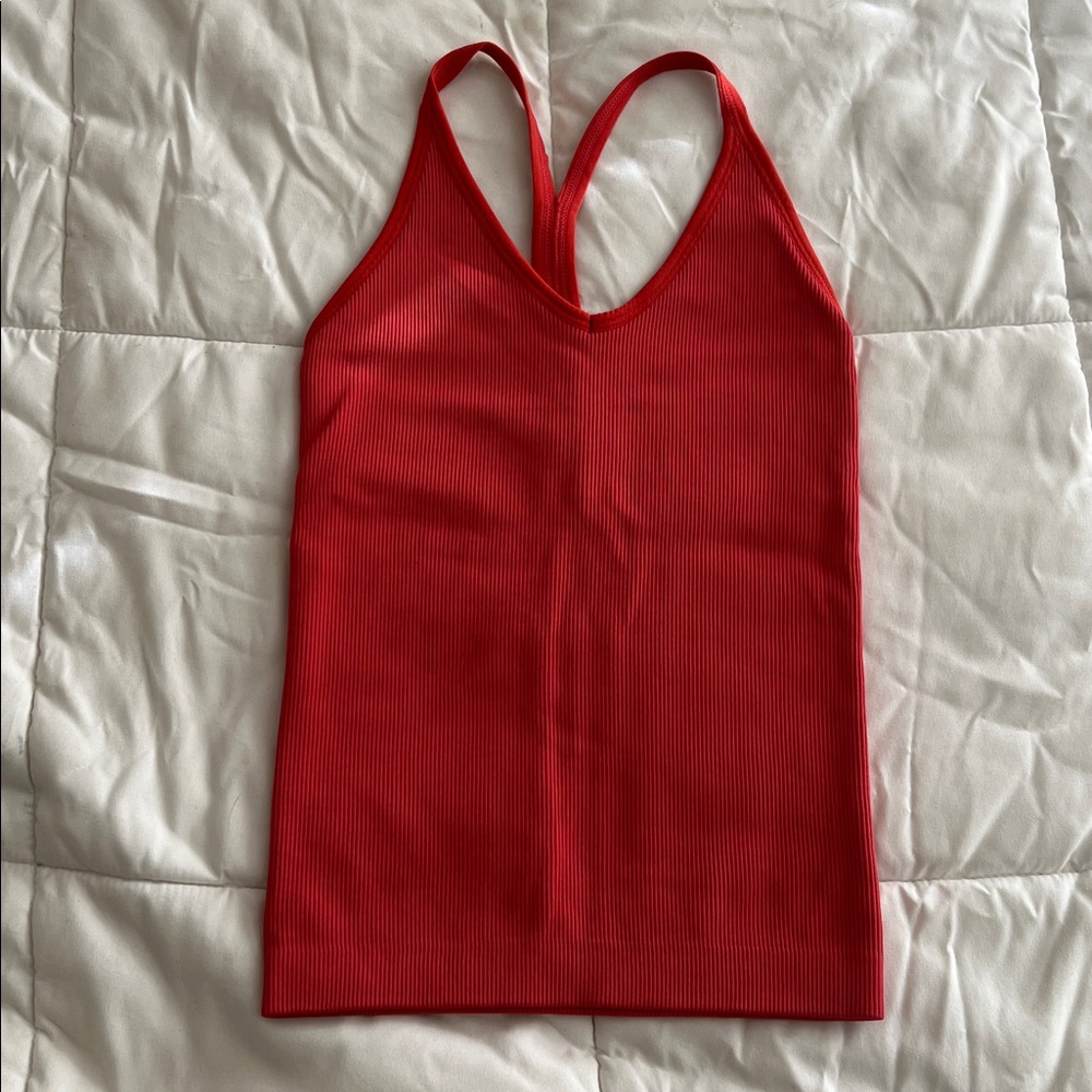 SET Active Sculptflex T Back Tank, Rise red color, size women's medium
